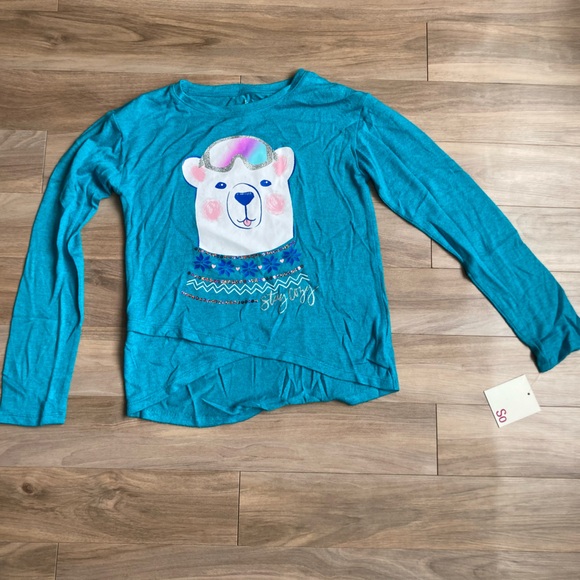 SO Other - 3/$12 SO polar bear cozy glitter graphic top w sequin XL 14 / 16